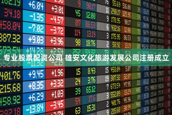 专业股票配资公司 雄安文化旅游发展公司注册成立